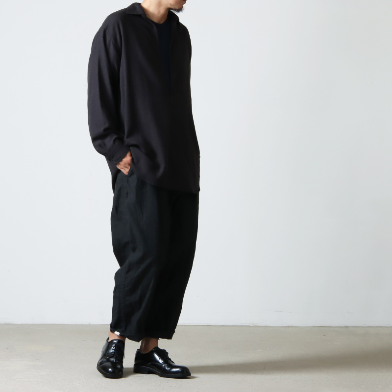 COMOLI (コモリ) ウールビエラ スキッパーシャツ