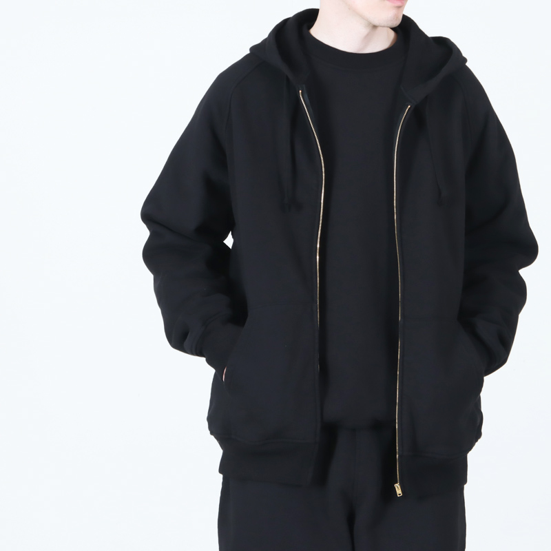 COMOLI (コモリ) コットン裏毛 ジップパーカ