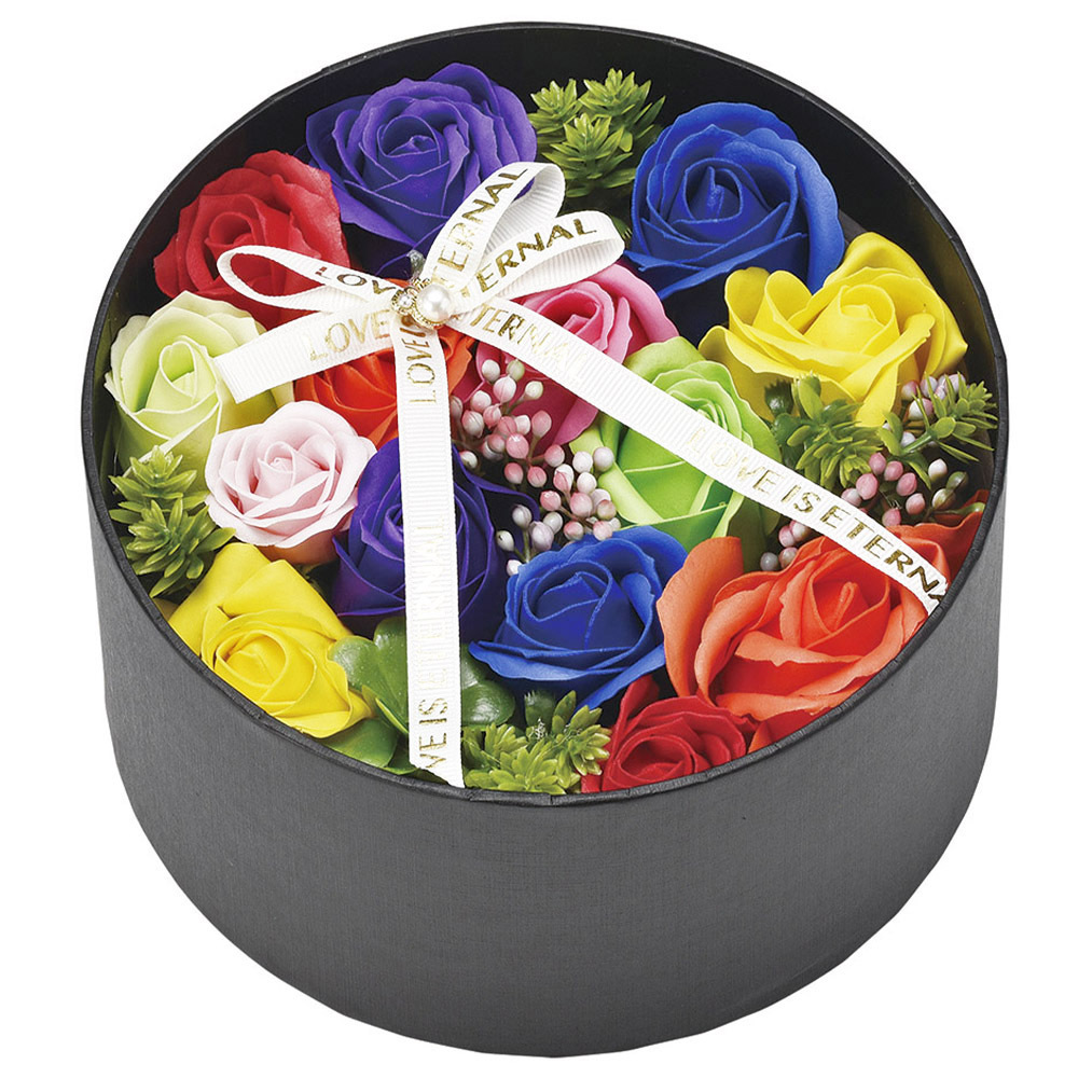 ソープフラワー ラウンドBOX シャボンフラワー バラ 薔薇 花束 誕生日