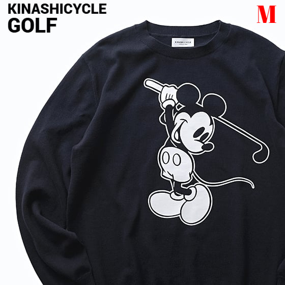 M【KINASHI CYCLE GOLF セーター (ミッキーマウスコレクション）NAVY