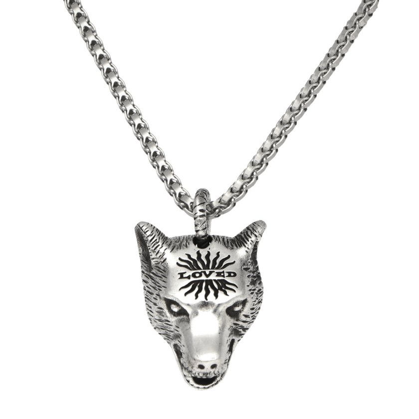 グッチ GUCCI ネックレス 476930 J8400 0811 ANGER FOREST WOLF HEAD