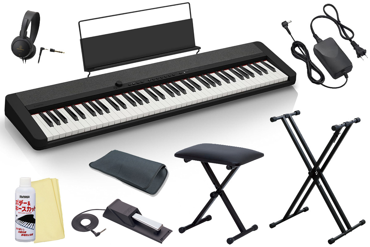 Casio CT-S1-76BK(ブラック)Casiotone 76鍵盤キーボード[ペダル