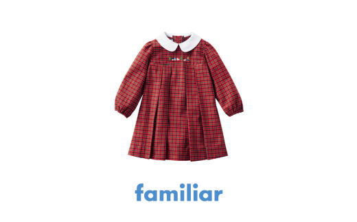90cm・赤系ファミリアチェック】【ファミリア（familiar）】ワンピース