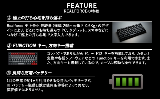 東プレ REALFORCE RC1 コンパクトキーボード 日本語配列 30g（型式