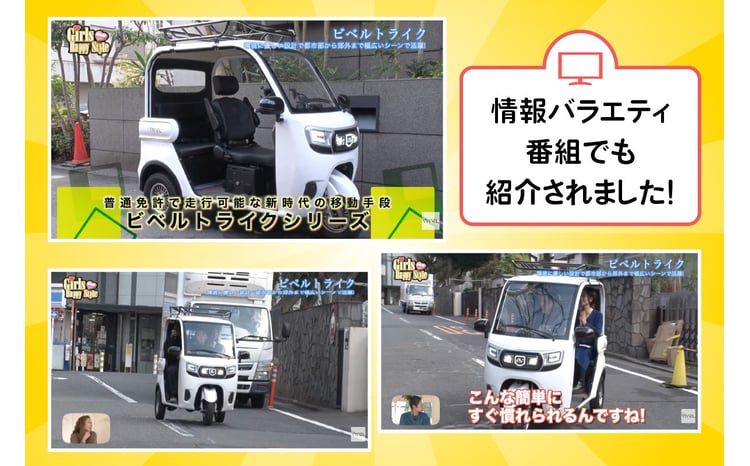 電動トゥクトゥク》VIVEL (EV TRIKE) 3人乗り Li POWER (選べる4色