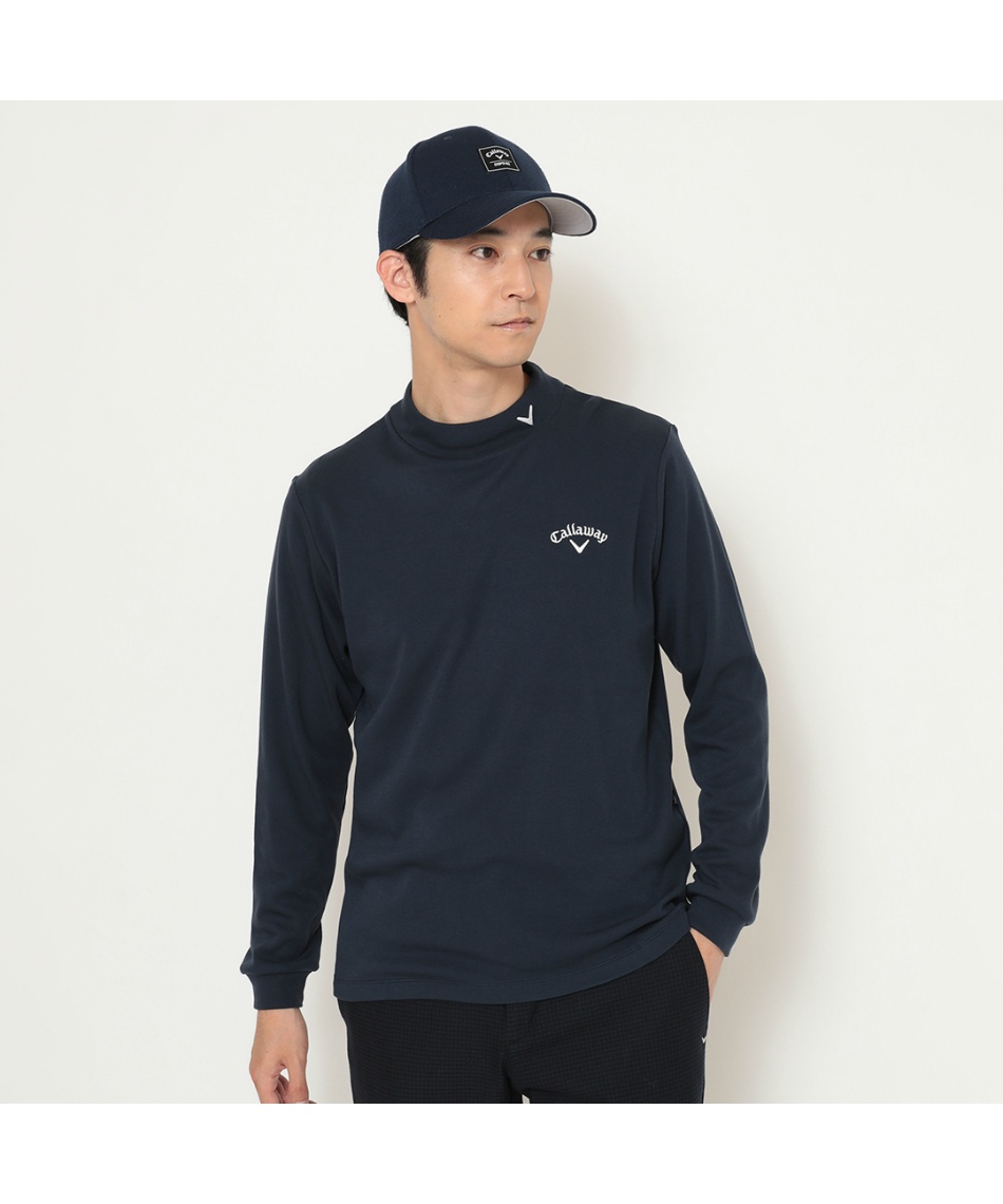 ゴルフウェア 長袖シャツ 裏起毛スムースモックネックシャツ C25233111