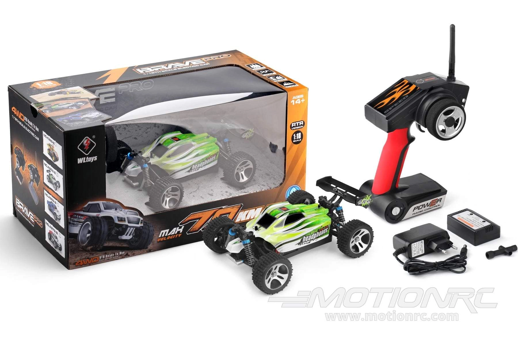 XK Vortex Pro High Speed Green 1/18 Scale 4WD Buggy - RTR [WLT