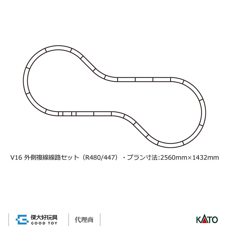 KATO 20-876 線路組[V16] 外側複線線路組(R480/447) (Variation 16)