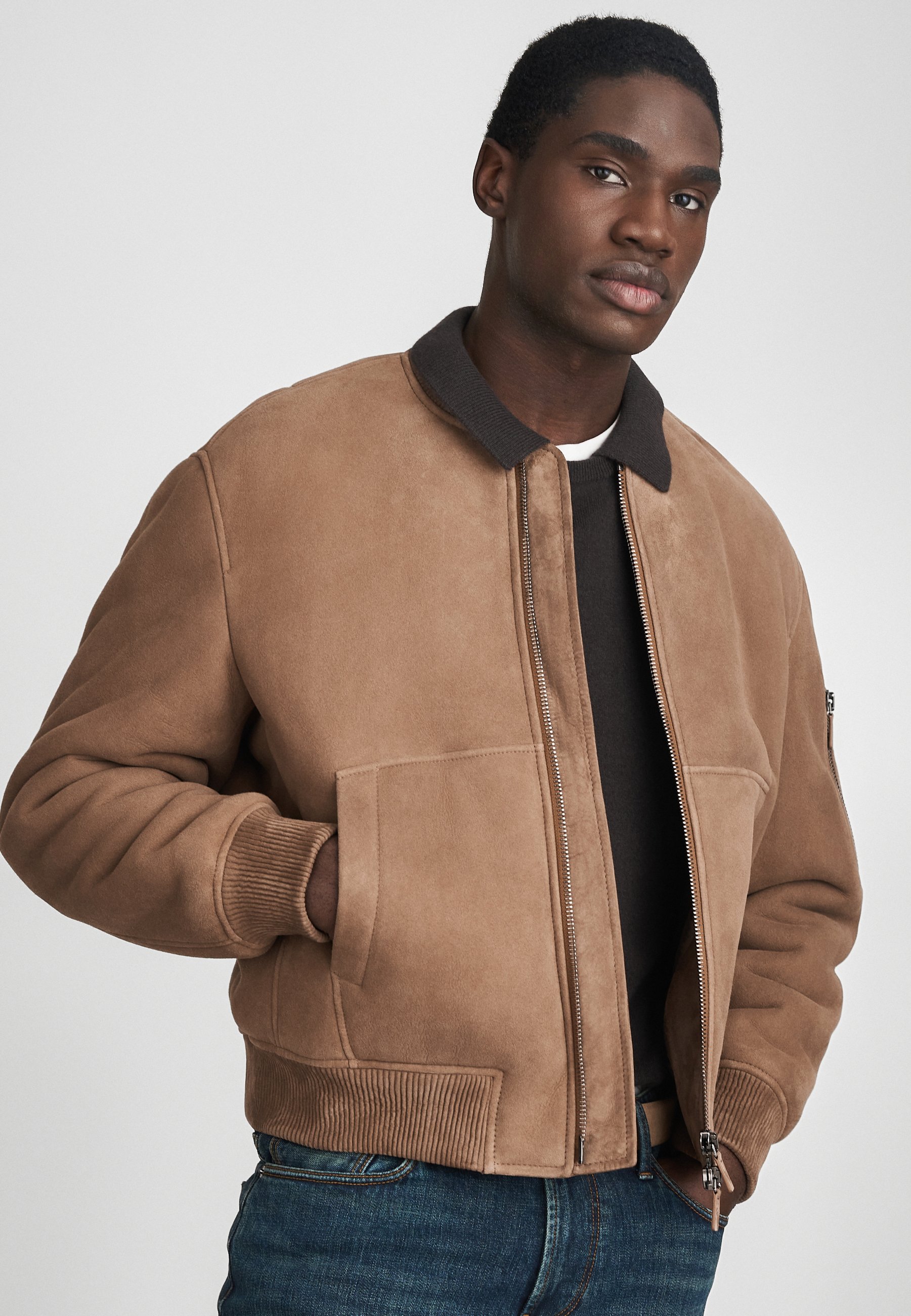 Emporio Armani BLOUSON JACKET - Bomber Jacket - cognac - Zalando.co.uk