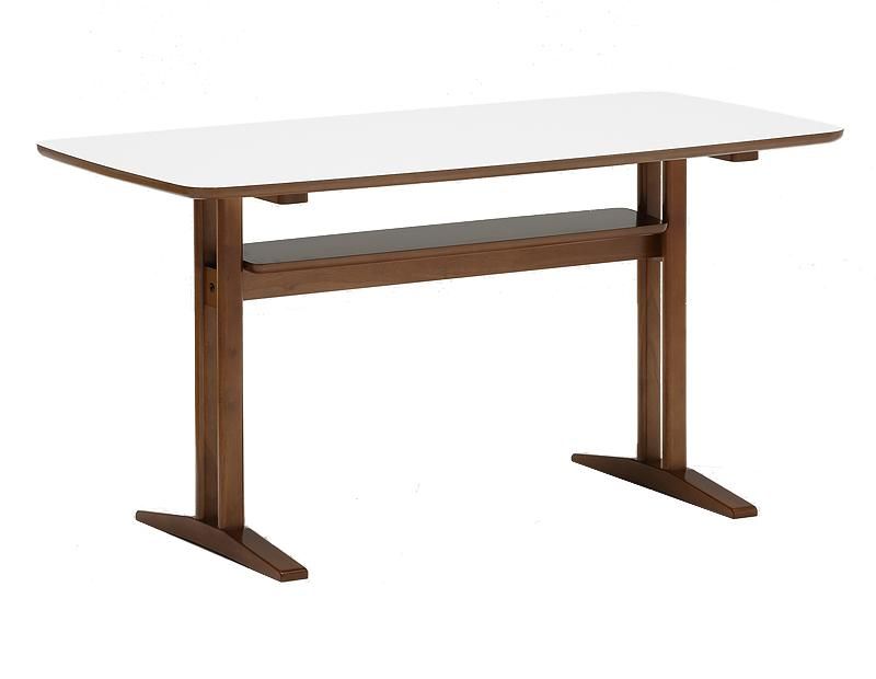 カリモク60+ カフェテーブル1200ホワイト/ウォールナット色 | Plain Table