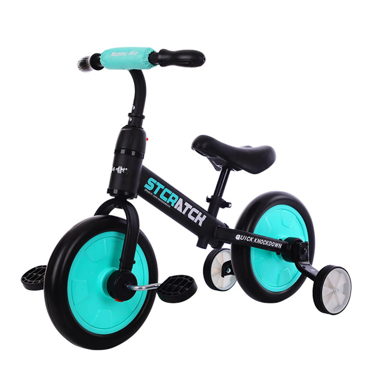 1-6歳の子供のための4つの機能付き12インチキッドバランスバイク補助輪