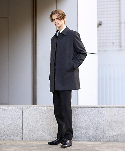 ダウンライナー付き】メランジ ステンカラー コート