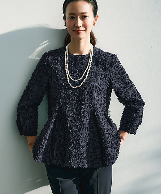 VERYコラボ】ボタニカル カットジャカード ブラウス