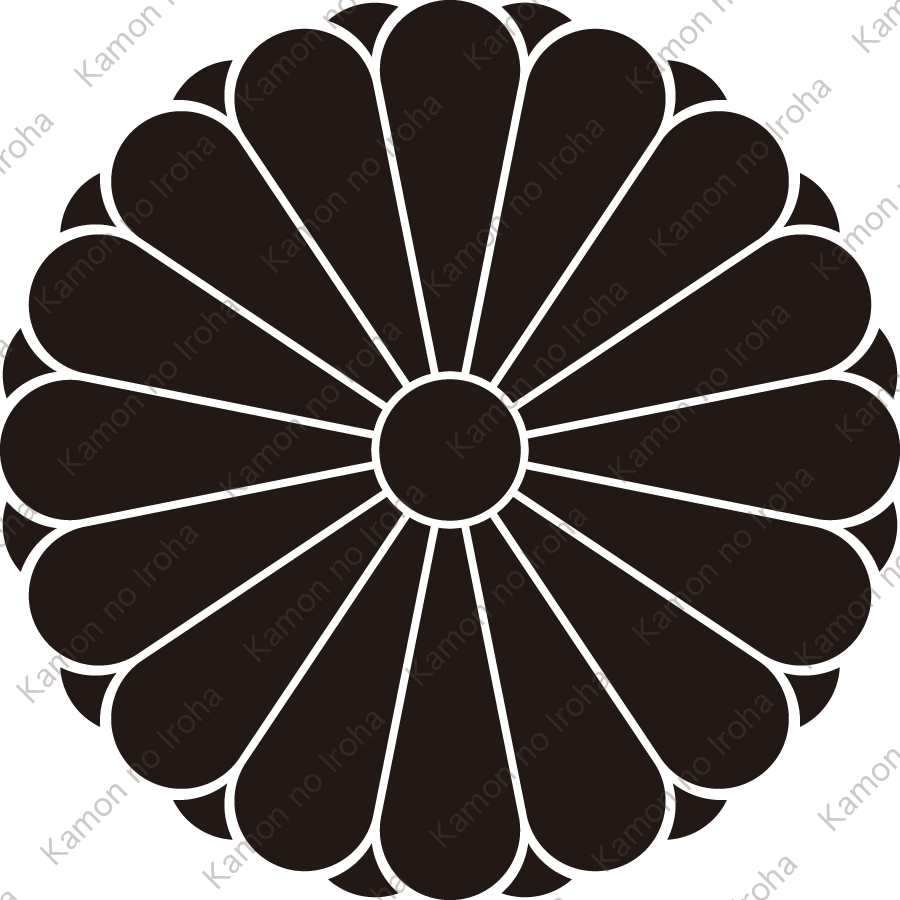 十六葉八重菊紋（じゅうろくようやえぎく）：家紋のいろは