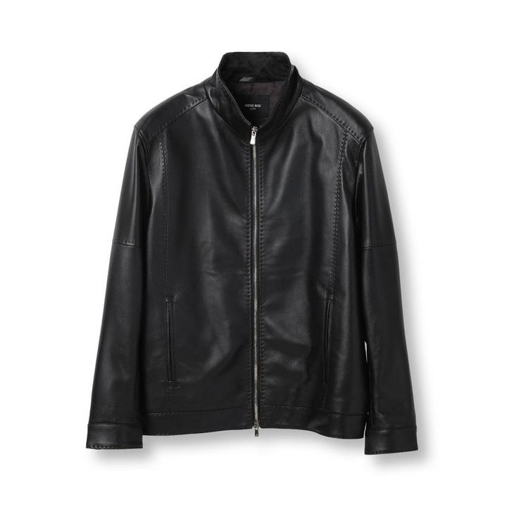 MEN'S BIGI（メンズビギ） スタンドカラーシングルライダース レザー