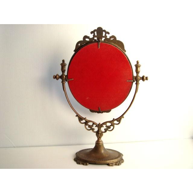 真鍮スタンドミラー フランス アンティーク エレガントな鏡 ブラス