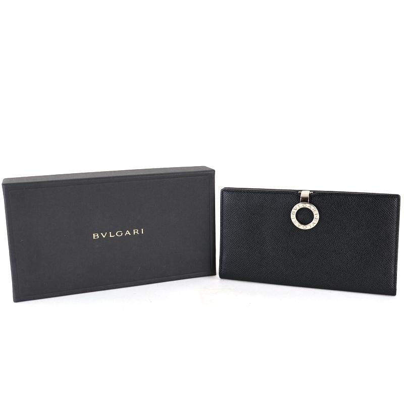 BVLGARI（ブルガリ） 財布 二つ折り長財布 札入れ ロゴクリップ レザー