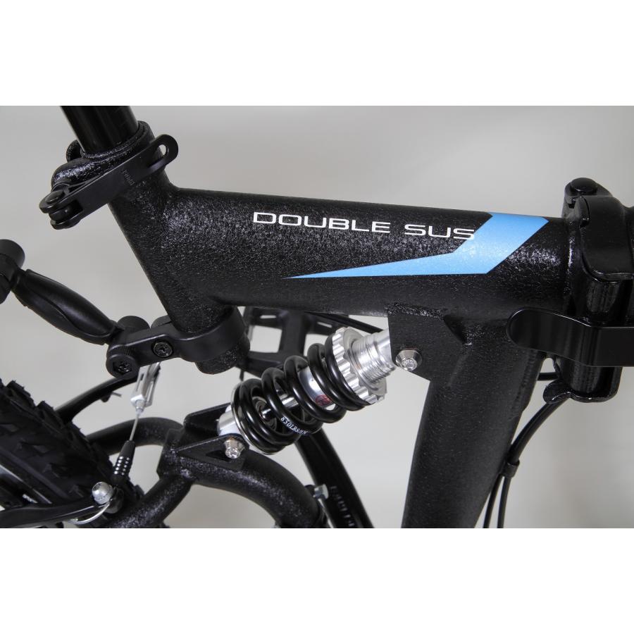 パンクしない 26型 18段変速 Wサスペンション付折り畳みMTB マット