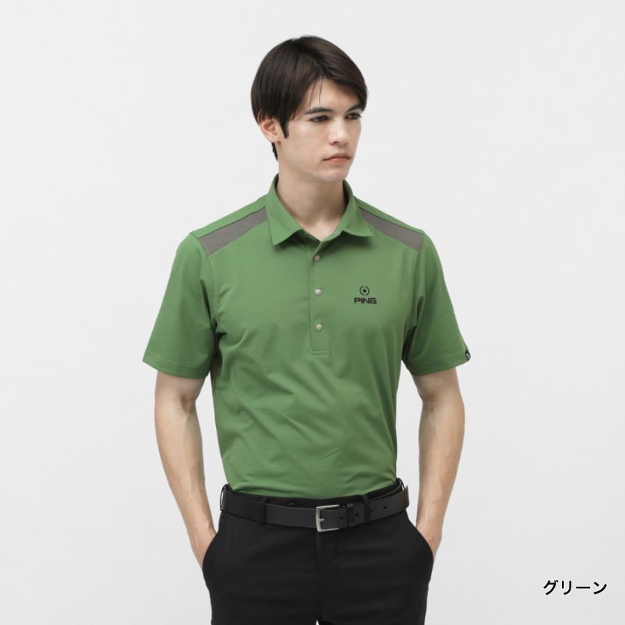 PING（ピン） ゴルフウェア 半袖シャツ 春 夏 六角柄ジャカード半袖
