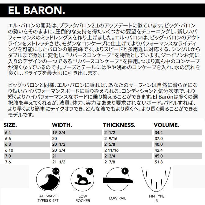 JS INDUSTRIES JS サーフボード エルバロン PE モデル 6'6
