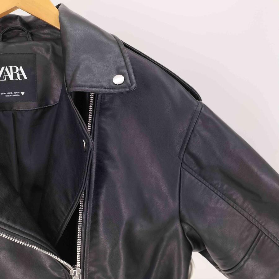 ZARA（ザラ） オーバーサイズ フェイクレザー ライダースジャケット