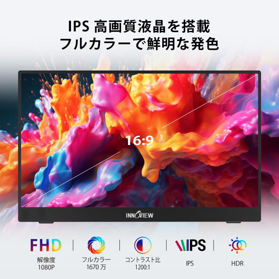 モバイルモニター 15.6インチ InnoView モバイルディスプレイ 自立型