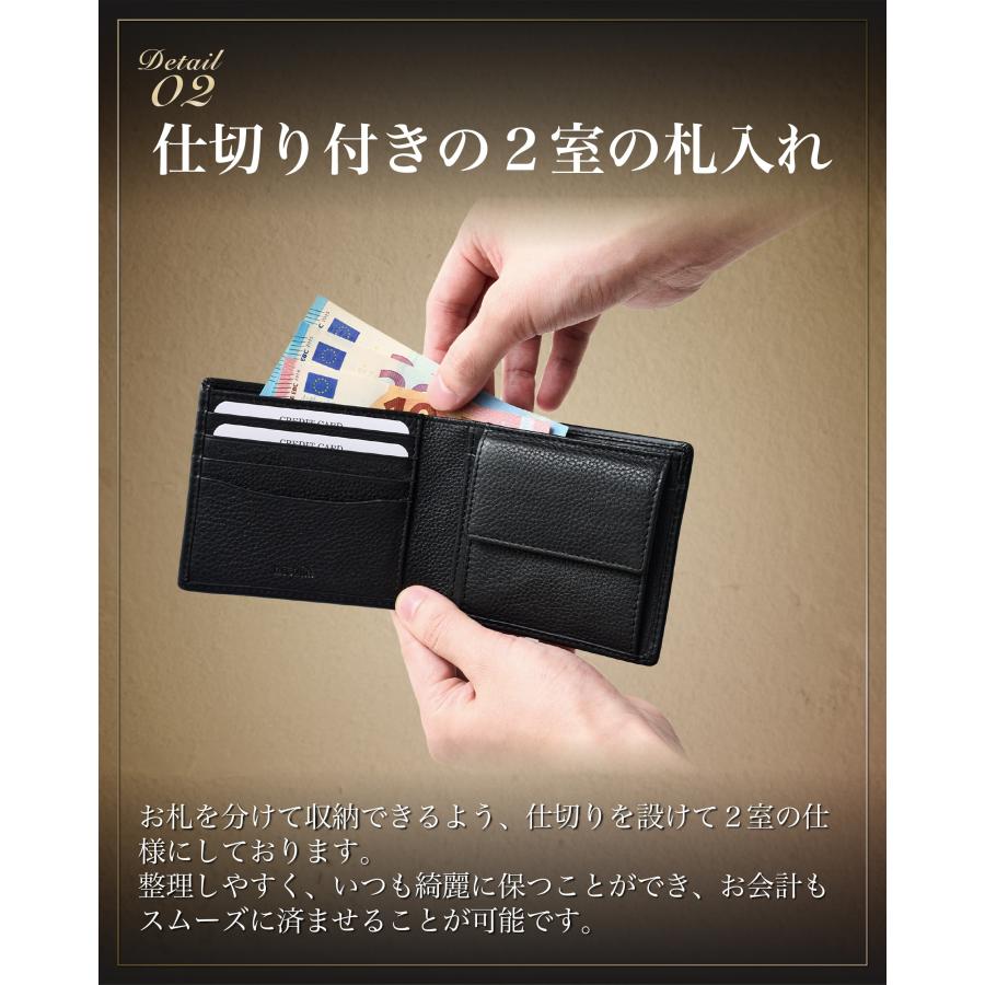 Eredita 財布 メンズ 二つ折り 本革 二つ折り財布 イタリアン レザー