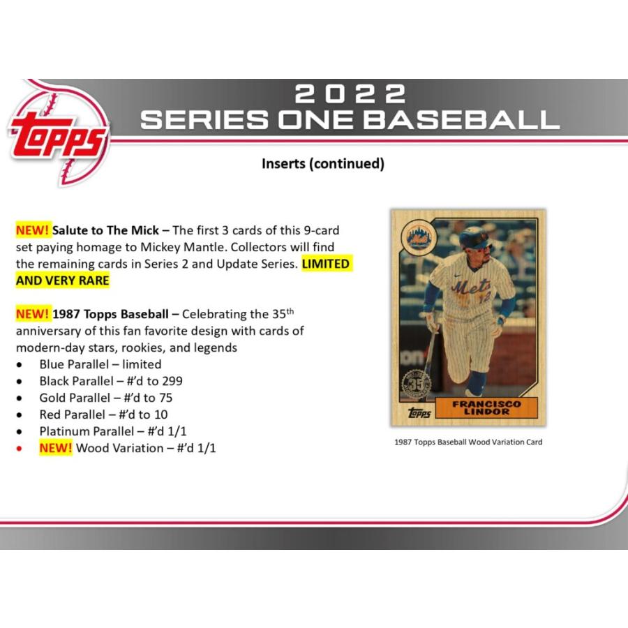 MLB 2022 TOPPS SERIES 1 HOBBY シュリンク付き未開封ボックス