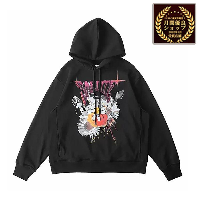 SALUTE サルーテ Smile Sunflower Vintage Hoodie フーディー パーカー