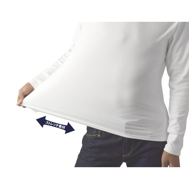 FLAG ON CREW メンズ ストレッチ フリース ハイネック 長袖Tシャツ