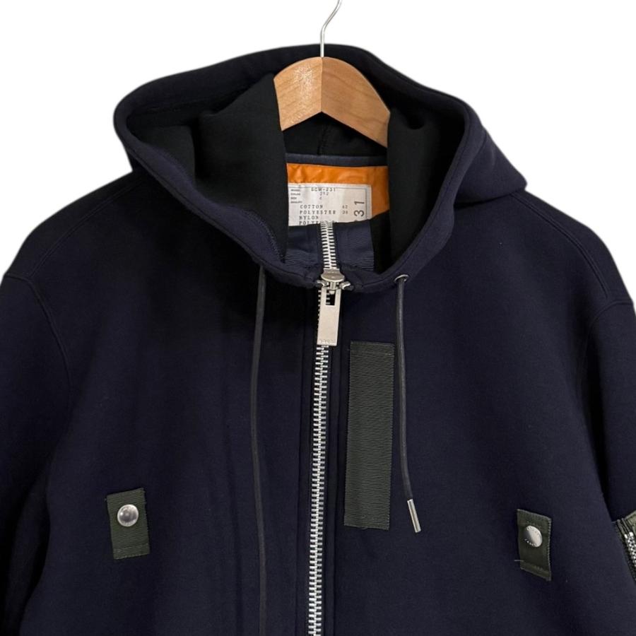 sacai（サカイ） 美品 AD2024 Sponge Sweat x Nylon Twill Hoodie