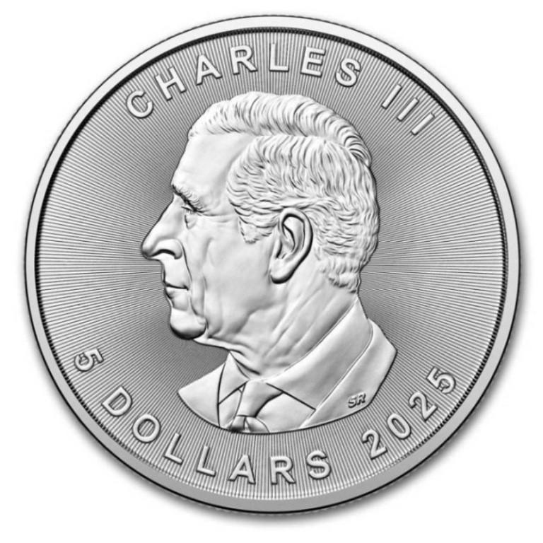 2025年】銀貨 メイプルリーフ銀貨 1oz 5枚セット(5オンス) クリア