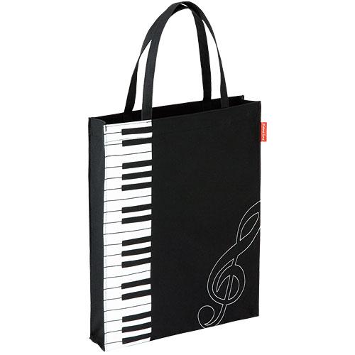 縦型トートバッグ（縦鍵盤柄）マチあり[Pianoline]【ピアノレッスン