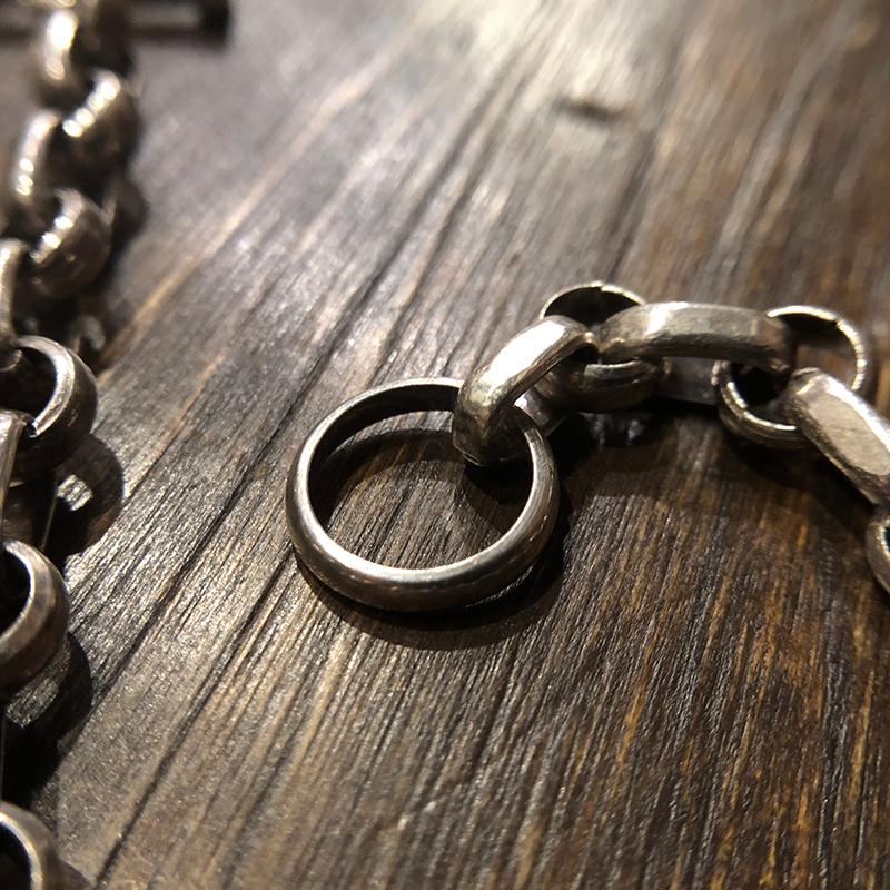 Vintage Silver Oval Bean Shaped Chain Bracelet Toggle Clasp T-bar
