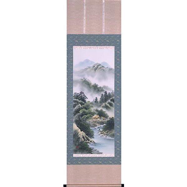 掛け軸 掛軸 販売 彩色山水 玉峰 : まろ庵 - 通販 - Yahoo!ショッピング