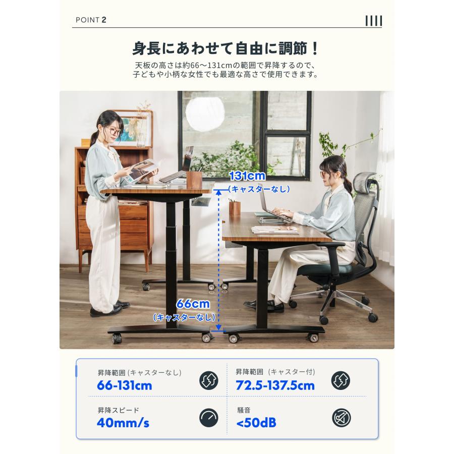 FlexiSpot 昇降デスク 140 電動 FlexiSpot E7H 昇降式デスク デスク 幅