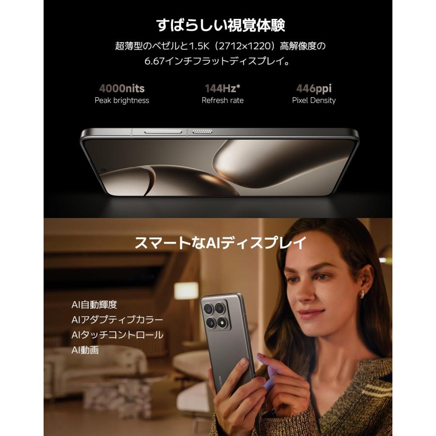 シャオミ(Xiaomi) SIMフリースマートフォン 14T Pro 12GB ライカ