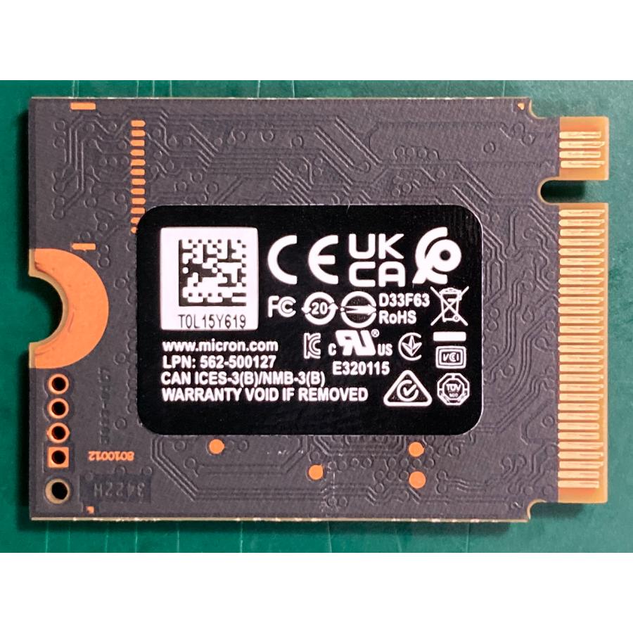 SAMSUNG（サムスン） NVMe 512GB 2230 SSD Micron Samsung KIOXIA 純正