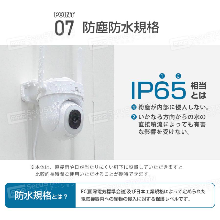 SecuSTATION 防犯カメラ 屋外 家庭用 防犯灯 パンチルト 夜間