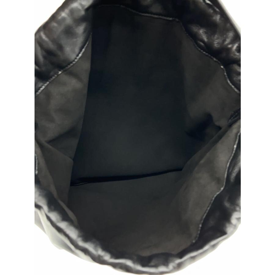 sacai◇Corner Metal Drawstring/バッグ/レザー/BLK/無地 : セカンド