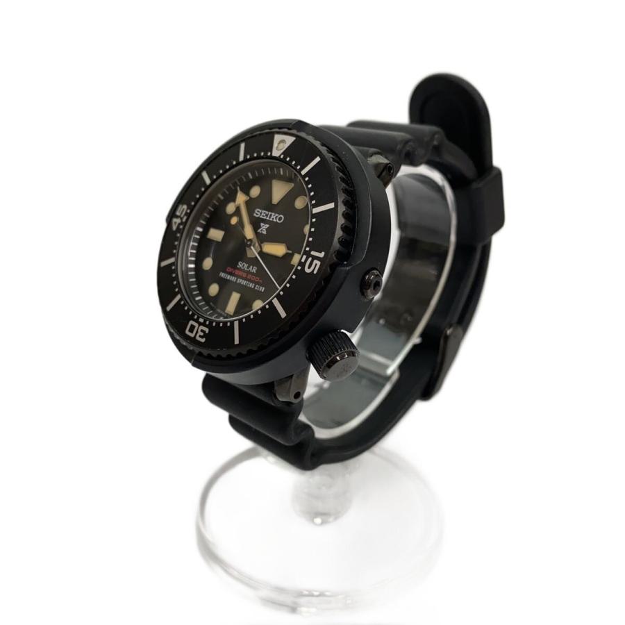 SEIKO◇ソーラー腕時計/アナログ/ラバー/BLK/BLK/V147-0CN0/PROSPEX