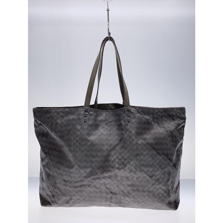BOTTEGA VENETA◇イントレチャート/トートバッグ/ナイロン/GRY/総柄