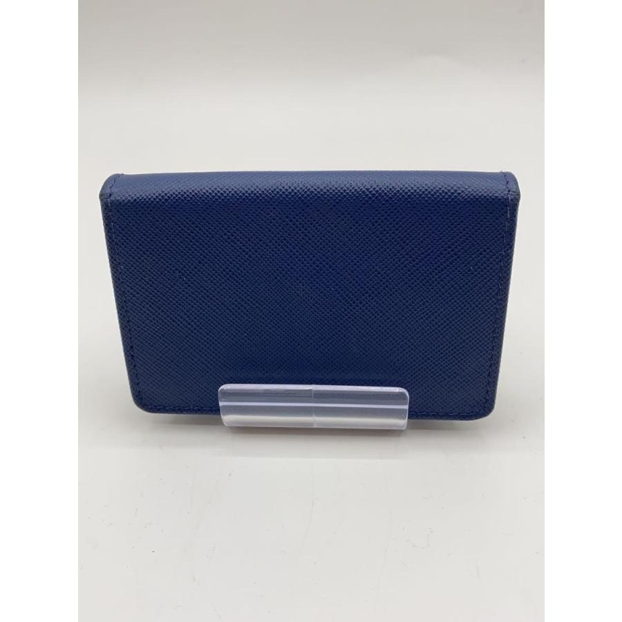 PRADA◇カードケース/レザー/BLU/無地/レディース : セカンド