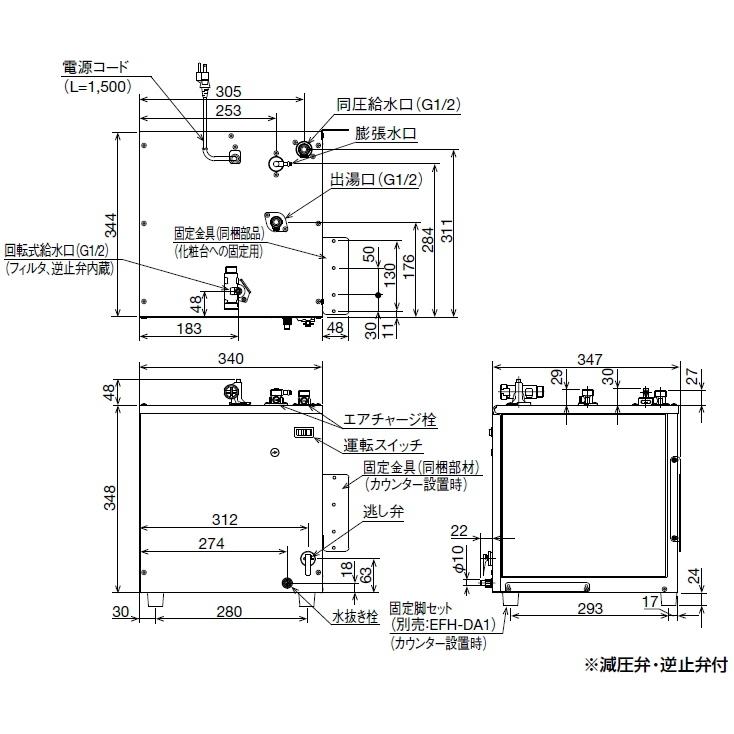 LIXIL（リクシル） 店舗やオフィスのミニキッチン等 に 小型電気温水器