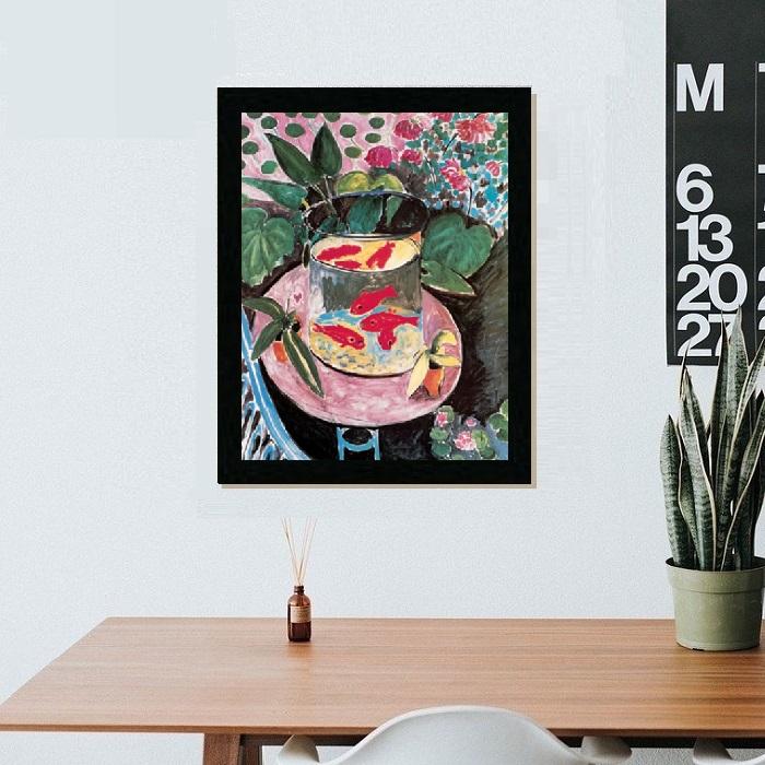 アンリ・マティス額付ポスター-金魚 (320×390×15mm) -おしゃれ