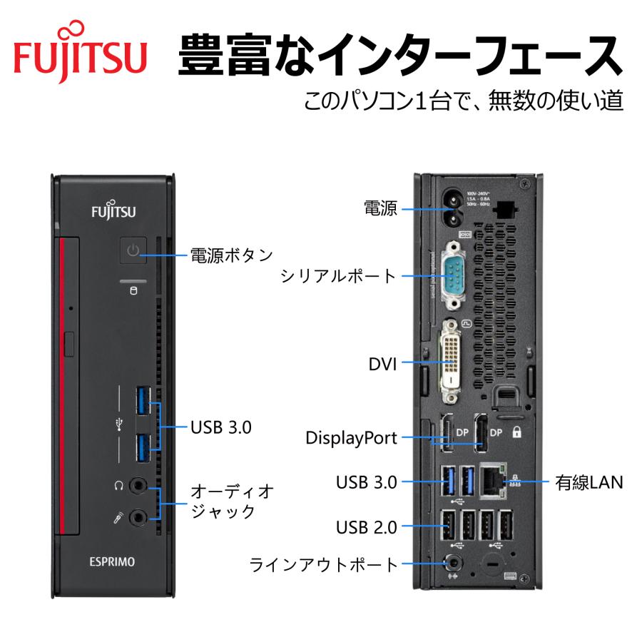 超ミニパソコン 第8世代 Core i5 富士通 ESPRIMO Q558 MSOffice2021
