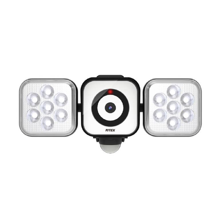 RITEX LED センサー ライト 屋外 8W×2灯式 コンセント式 防犯カメラ