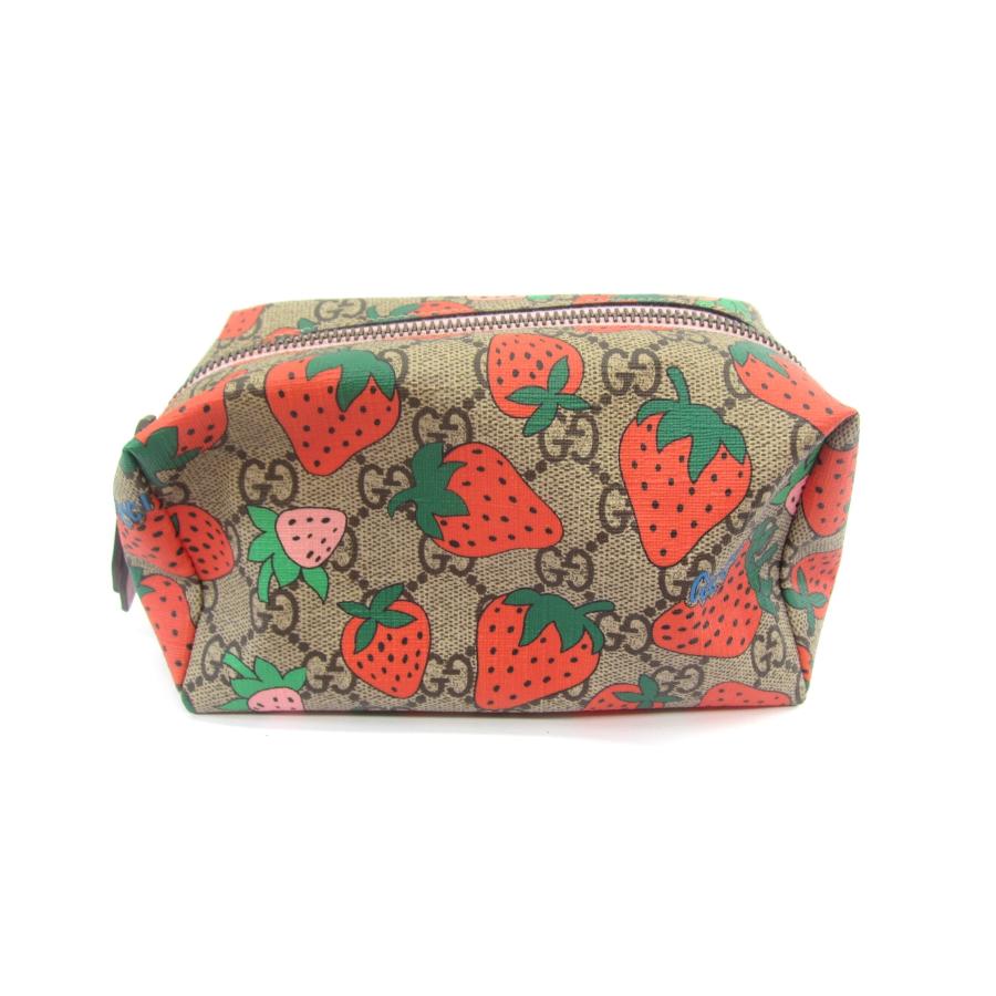 GUCCI（グッチ） GGスプリーム ストロベリー プリント ポーチ 苺柄