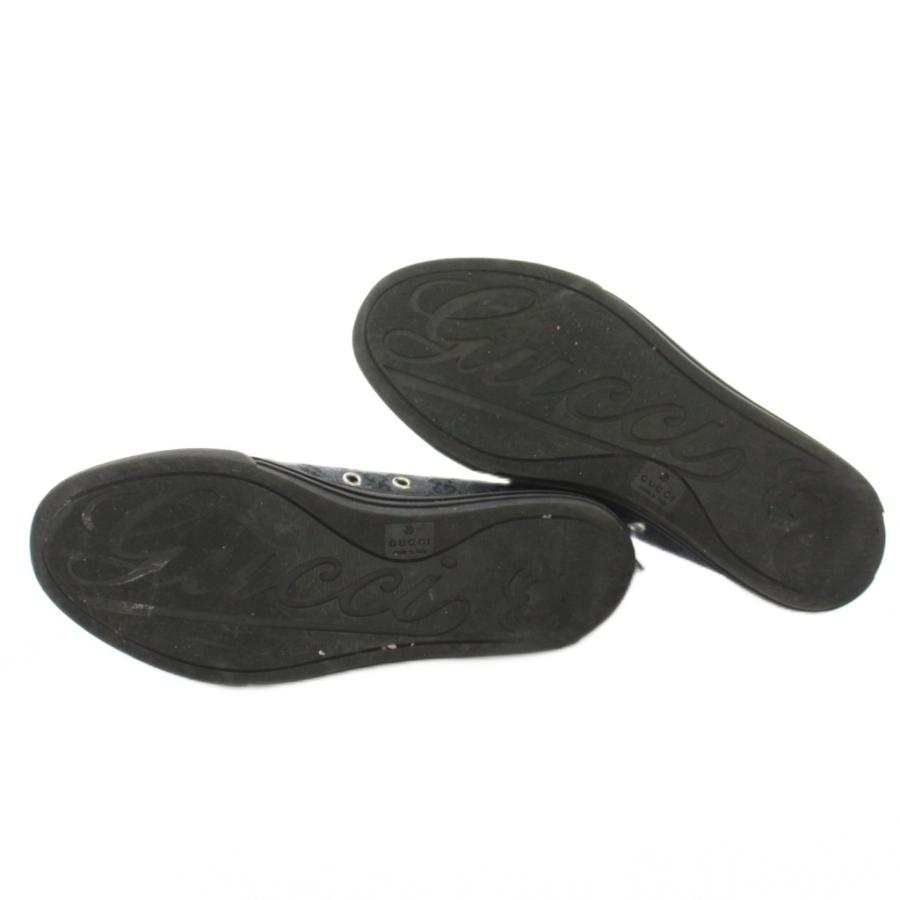 GUCCI（グッチ） スニーカー ローカット GGキャンバス レザー 6.5 黒