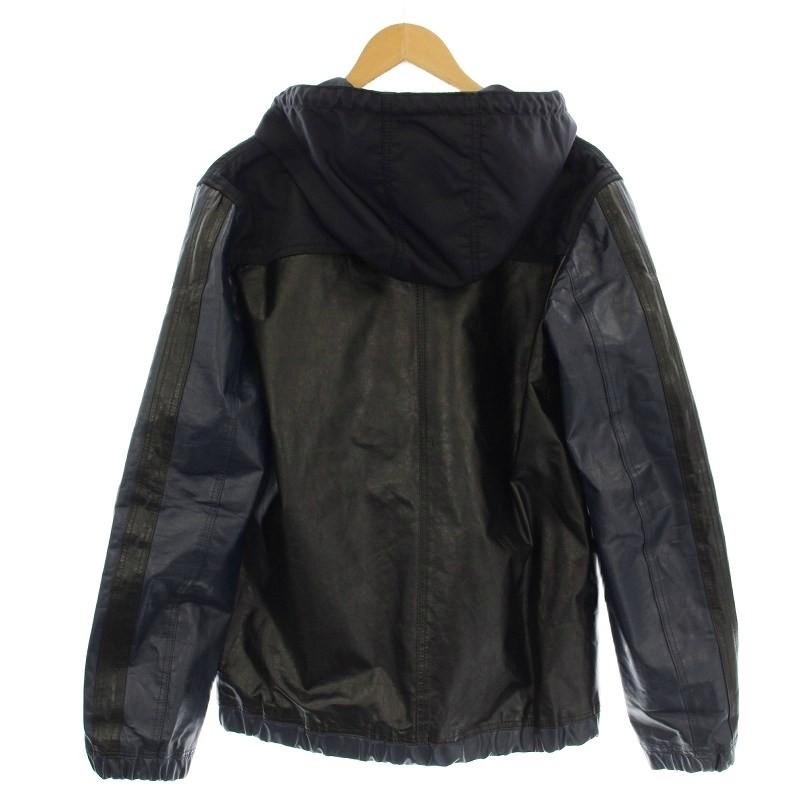 DIESEL BLACK GOLD ディーゼル ナイロン切替 レザージャケット 牛革